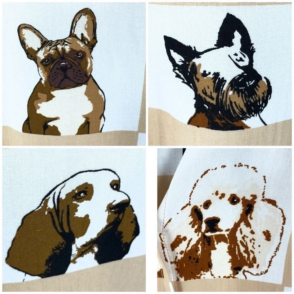Jane & Delancey Dog Button Down Top Womens Medium Corgi Frenchie Terrier Poodle - Picture 2 of 11